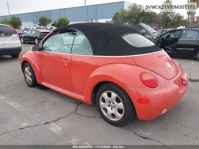 2003 Volkswagen New Beetle Gls VIN: 3VWCK21Y33M301173 Lot: 40854970