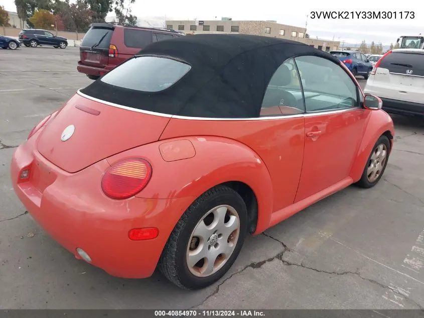 2003 Volkswagen New Beetle Gls VIN: 3VWCK21Y33M301173 Lot: 40854970