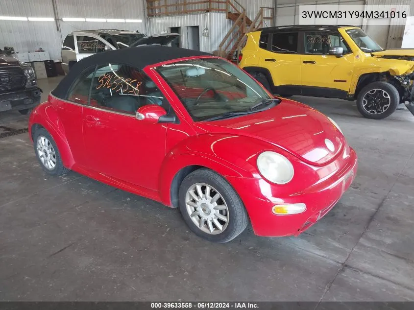 2004 Volkswagen New Beetle Gls VIN: 3VWCM31Y94M341016 Lot: 39633558