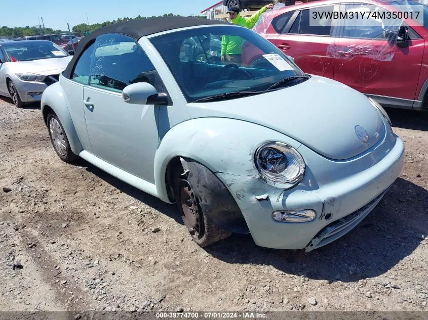 2004 Volkswagen New Beetle Gl VIN: 3VWBM31Y74M350017 Lot: 39774700