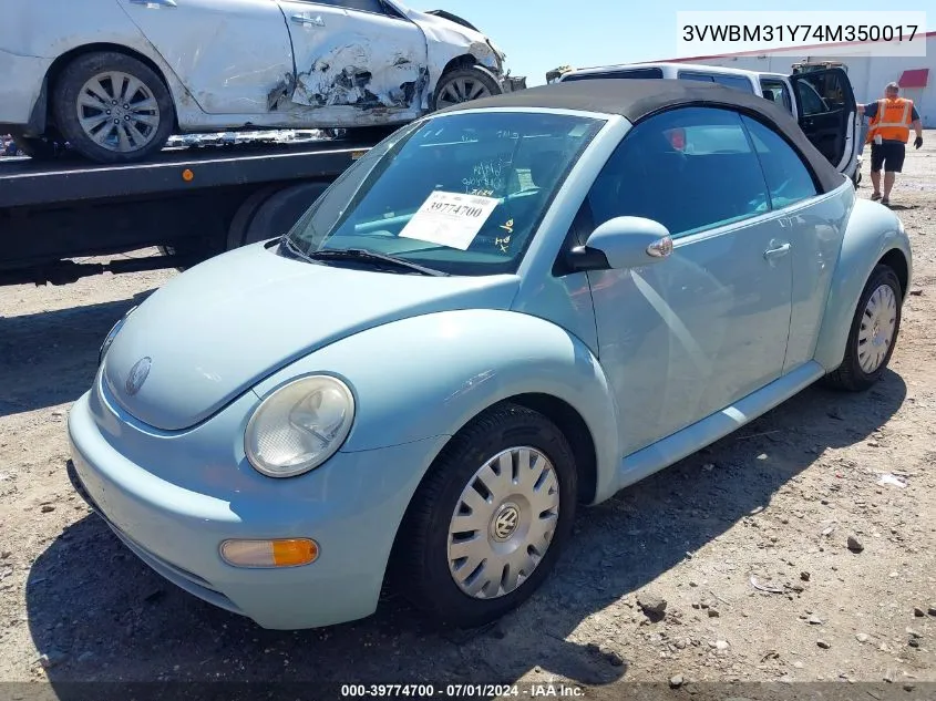 2004 Volkswagen New Beetle Gl VIN: 3VWBM31Y74M350017 Lot: 39774700