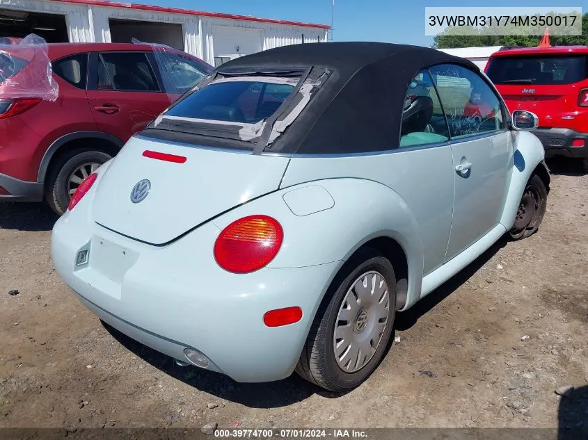 3VWBM31Y74M350017 2004 Volkswagen New Beetle Gl