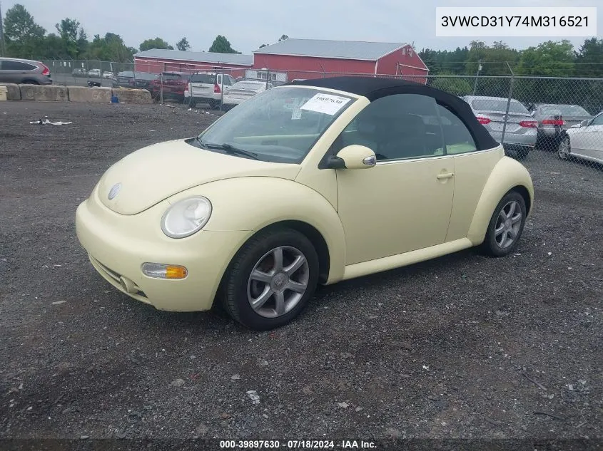 2004 Volkswagen New Beetle Gls 1.8T VIN: 3VWCD31Y74M316521 Lot: 39897630