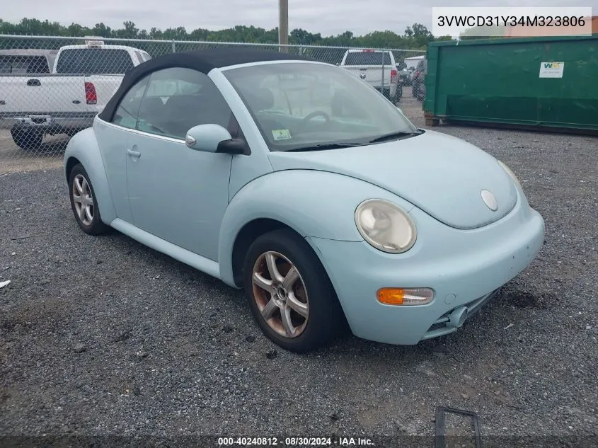 2004 Volkswagen New Beetle Gls 1.8T VIN: 3VWCD31Y34M323806 Lot: 40240812