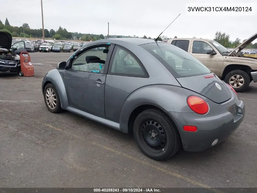 2004 Volkswagen New Beetle Gls VIN: 3VWCK31CX4M420124 Lot: 40259243