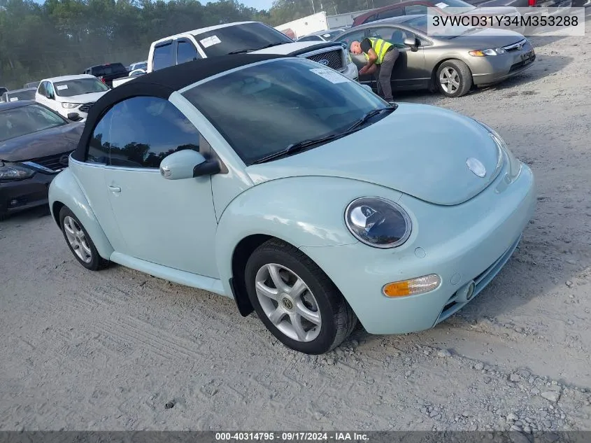 2004 Volkswagen New Beetle Gls VIN: 3VWCD31Y34M353288 Lot: 40314795