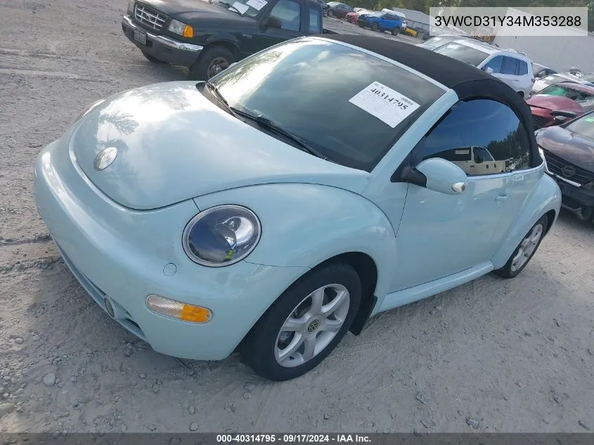 2004 Volkswagen New Beetle Gls VIN: 3VWCD31Y34M353288 Lot: 40314795