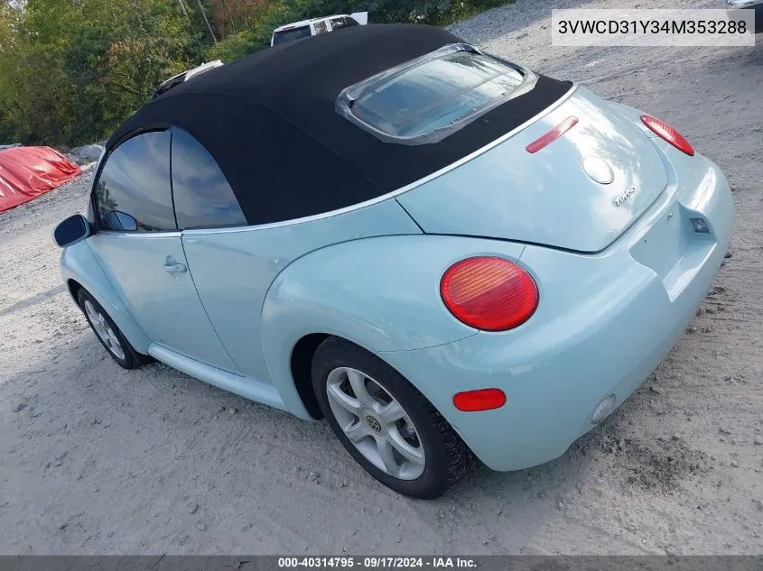 2004 Volkswagen New Beetle Gls VIN: 3VWCD31Y34M353288 Lot: 40314795