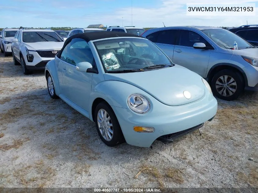 2004 Volkswagen New Beetle Gls VIN: 3VWCM31Y64M321953 Lot: 40507787