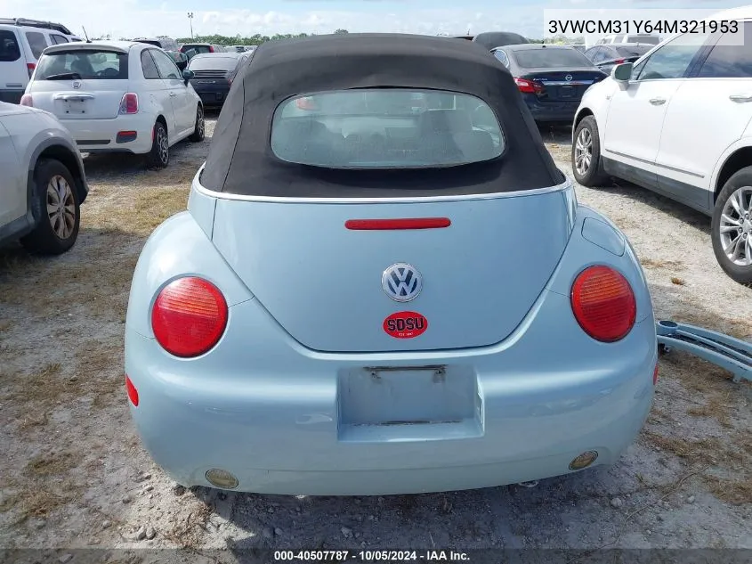 2004 Volkswagen New Beetle Gls VIN: 3VWCM31Y64M321953 Lot: 40507787