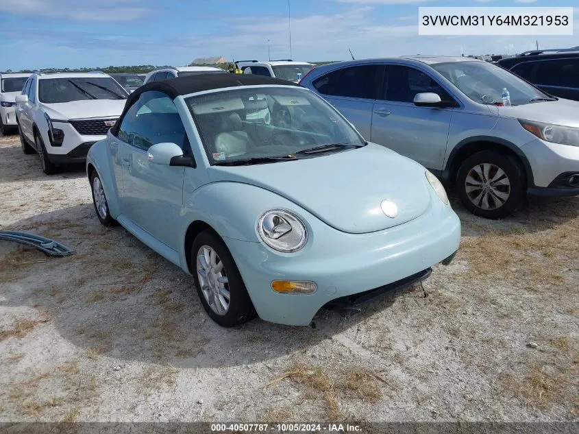 2004 Volkswagen New Beetle Gls VIN: 3VWCM31Y64M321953 Lot: 40507787