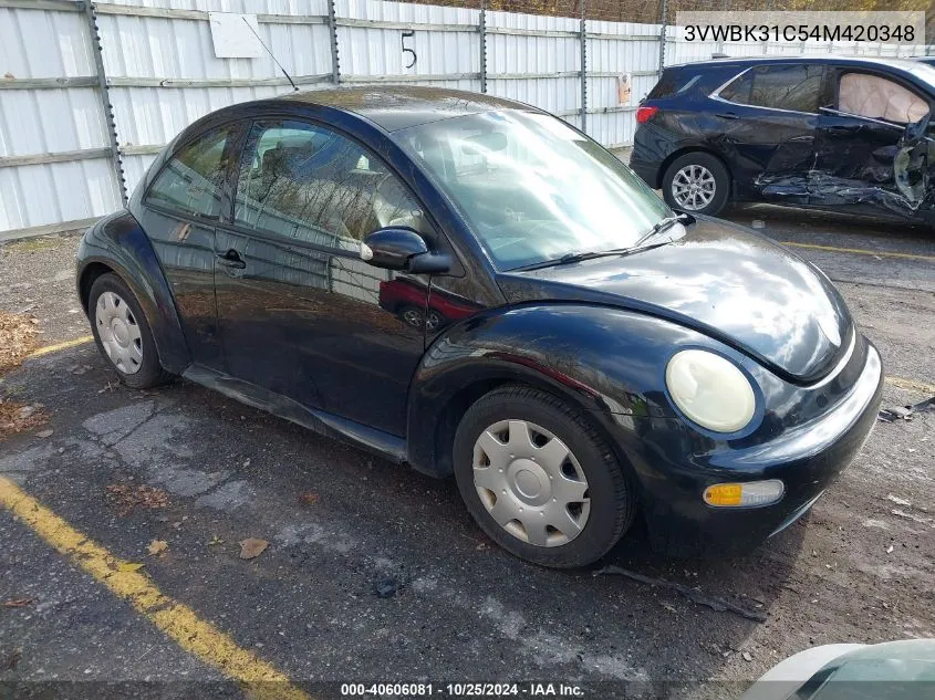 2004 Volkswagen New Beetle Gl VIN: 3VWBK31C54M420348 Lot: 40606081