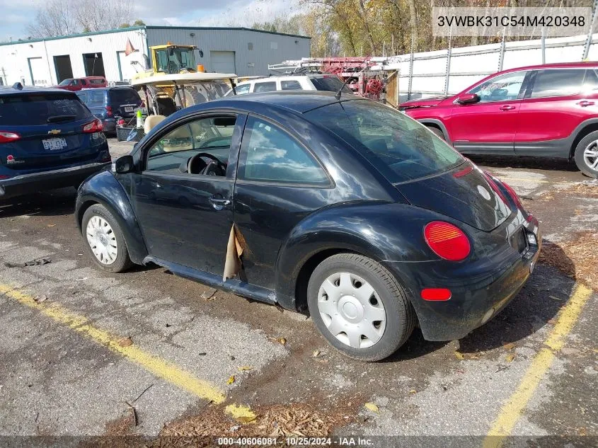 2004 Volkswagen New Beetle Gl VIN: 3VWBK31C54M420348 Lot: 40606081