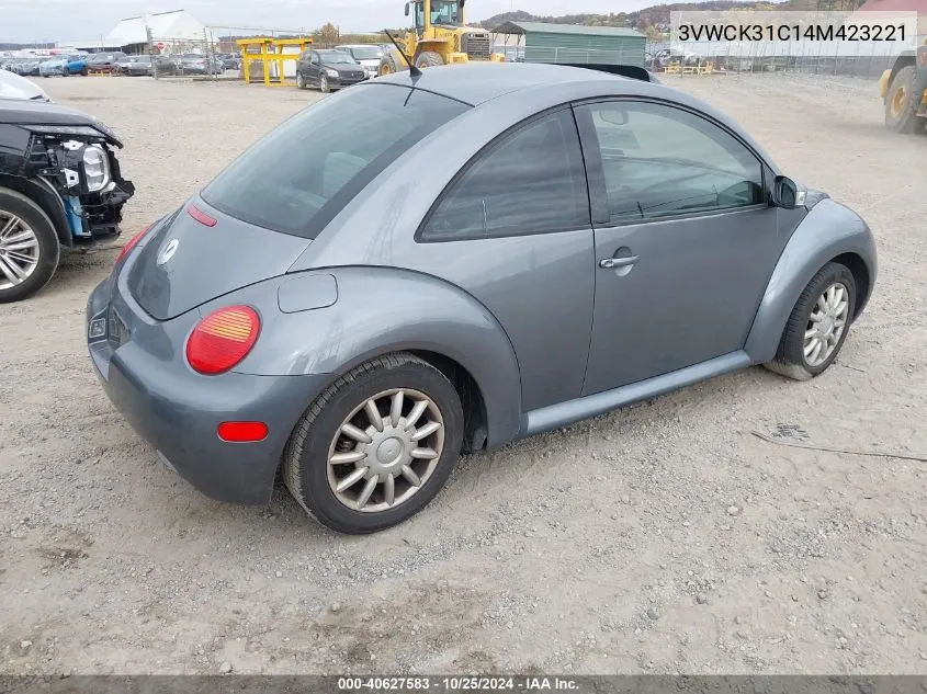 2004 Volkswagen New Beetle Gls 2.0L VIN: 3VWCK31C14M423221 Lot: 40627583