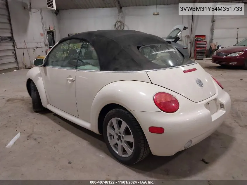 2004 Volkswagen New Beetle Gl VIN: 3VWBM31Y54M351733 Lot: 40746122