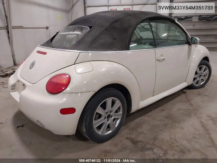 2004 Volkswagen New Beetle Gl VIN: 3VWBM31Y54M351733 Lot: 40746122