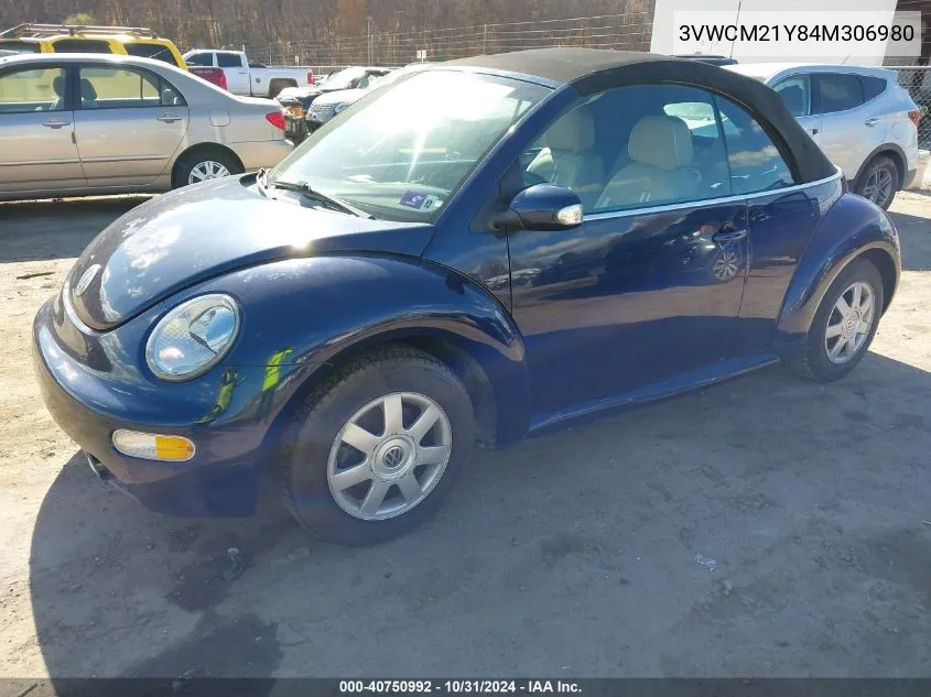 2004 Volkswagen New Beetle Gls VIN: 3VWCM21Y84M306980 Lot: 40750992