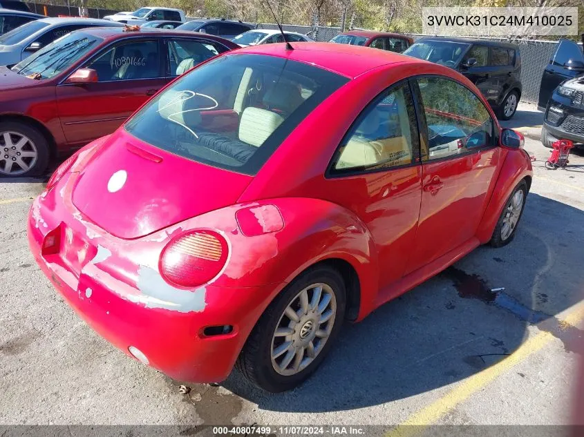 2004 Volkswagen New Beetle Coupe Gls/Gls 2.0L VIN: 3VWCK31C24M410025 Lot: 40807499