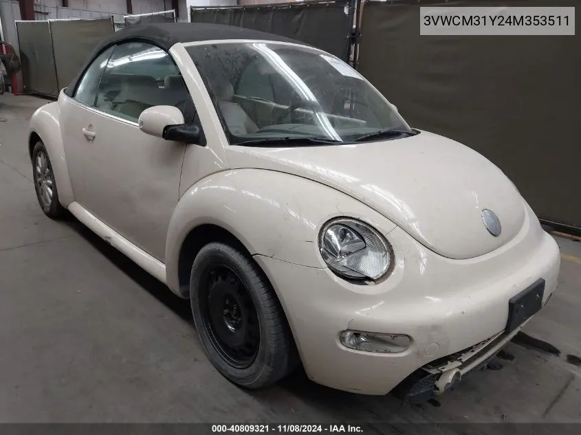 2004 Volkswagen New Beetle Gls VIN: 3VWCM31Y24M353511 Lot: 40809321