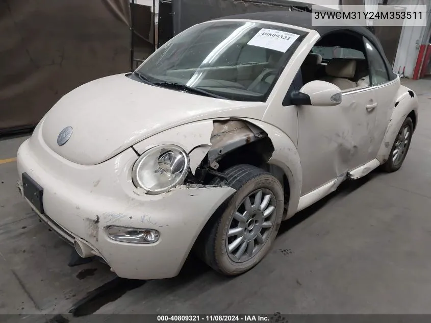 2004 Volkswagen New Beetle Gls VIN: 3VWCM31Y24M353511 Lot: 40809321