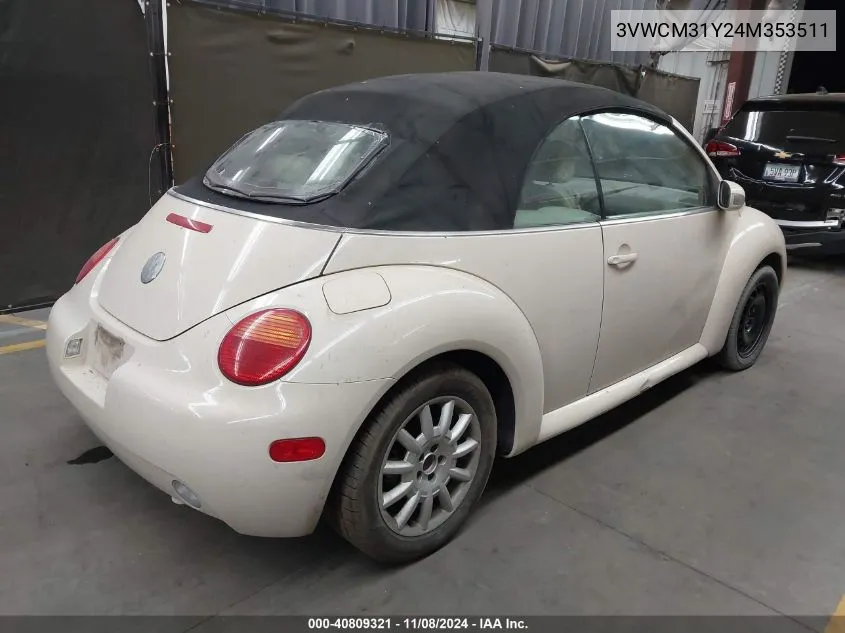 2004 Volkswagen New Beetle Gls VIN: 3VWCM31Y24M353511 Lot: 40809321