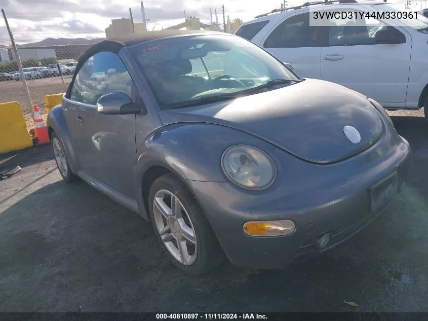 2004 Volkswagen New Beetle Gls 1.8T VIN: 3VWCD31Y44M330361 Lot: 40810897