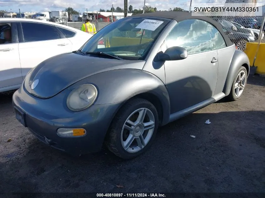 2004 Volkswagen New Beetle Gls 1.8T VIN: 3VWCD31Y44M330361 Lot: 40810897