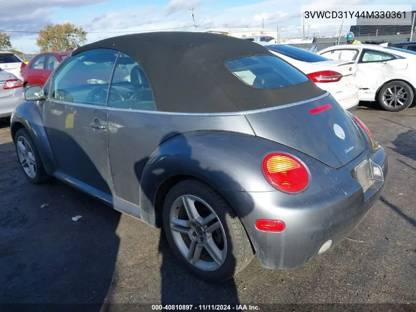 2004 Volkswagen New Beetle Gls 1.8T VIN: 3VWCD31Y44M330361 Lot: 40810897