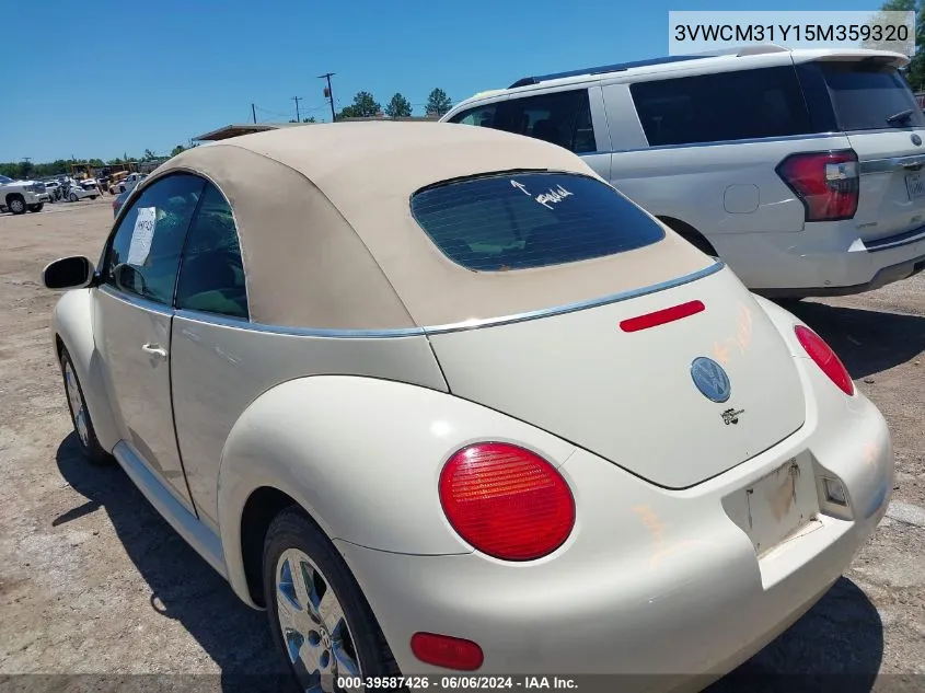 2005 Volkswagen New Beetle Gls VIN: 3VWCM31Y15M359320 Lot: 39587426