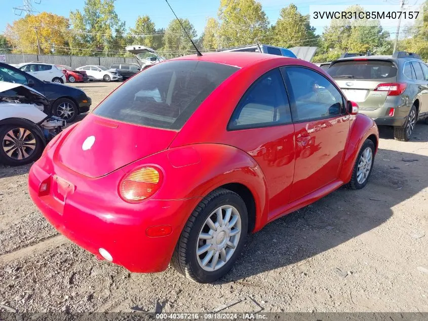 2005 Volkswagen New Beetle Gls Tdi VIN: 3VWCR31C85M407157 Lot: 40367216