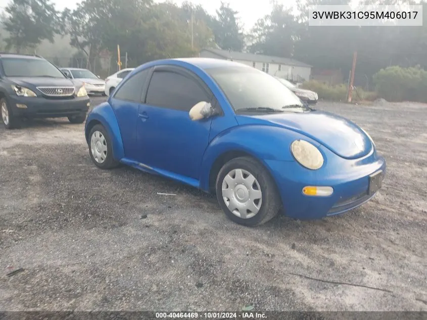 2005 Volkswagen New Beetle Gl VIN: 3VWBK31C95M406017 Lot: 40464469