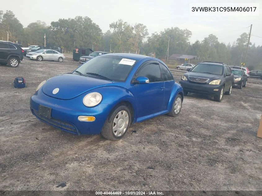 2005 Volkswagen New Beetle Gl VIN: 3VWBK31C95M406017 Lot: 40464469