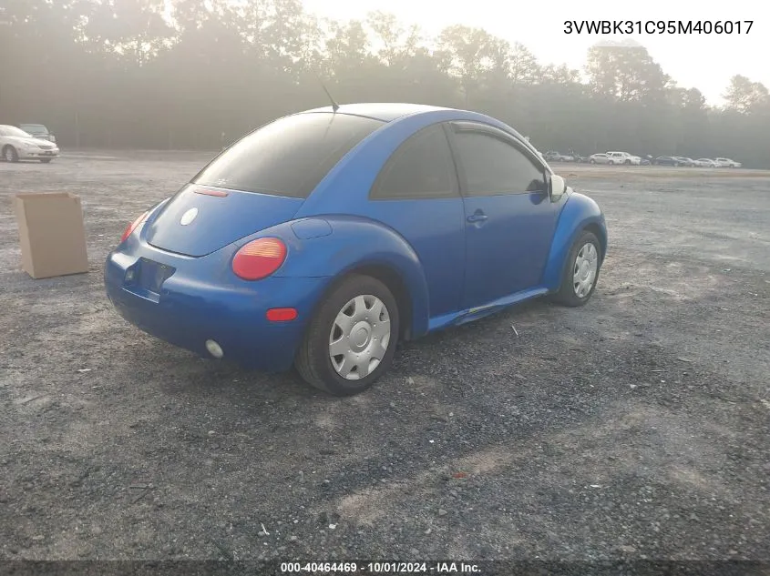 2005 Volkswagen New Beetle Gl VIN: 3VWBK31C95M406017 Lot: 40464469