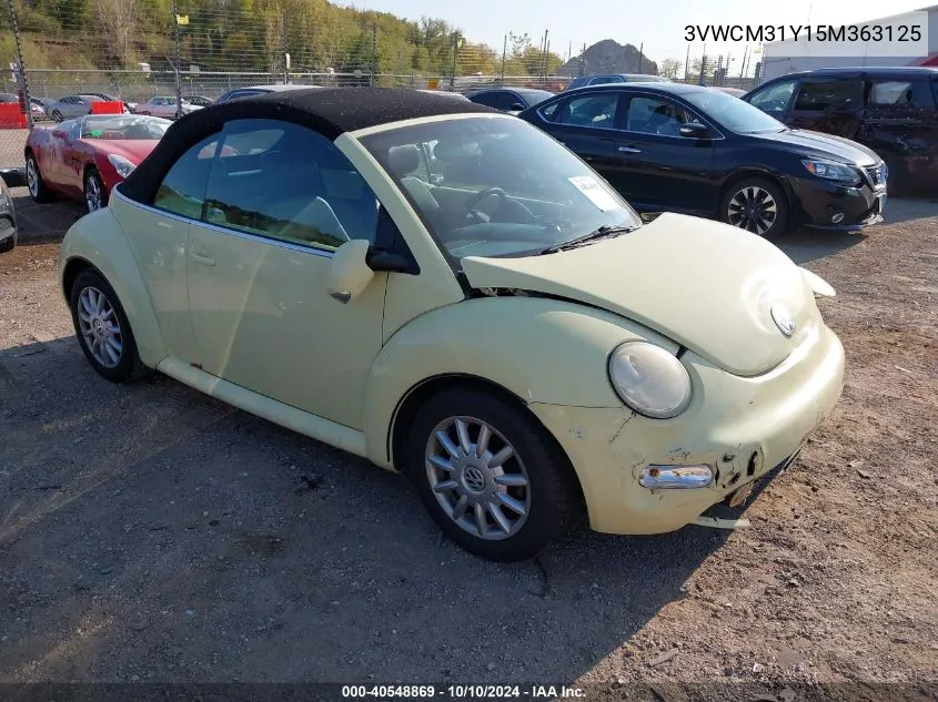 2005 Volkswagen New Beetle Gls VIN: 3VWCM31Y15M363125 Lot: 40548869