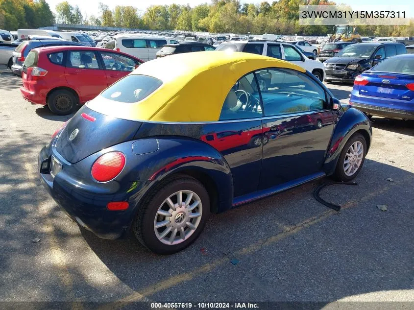 2005 Volkswagen New Beetle Gls VIN: 3VWCM31Y15M357311 Lot: 40557619