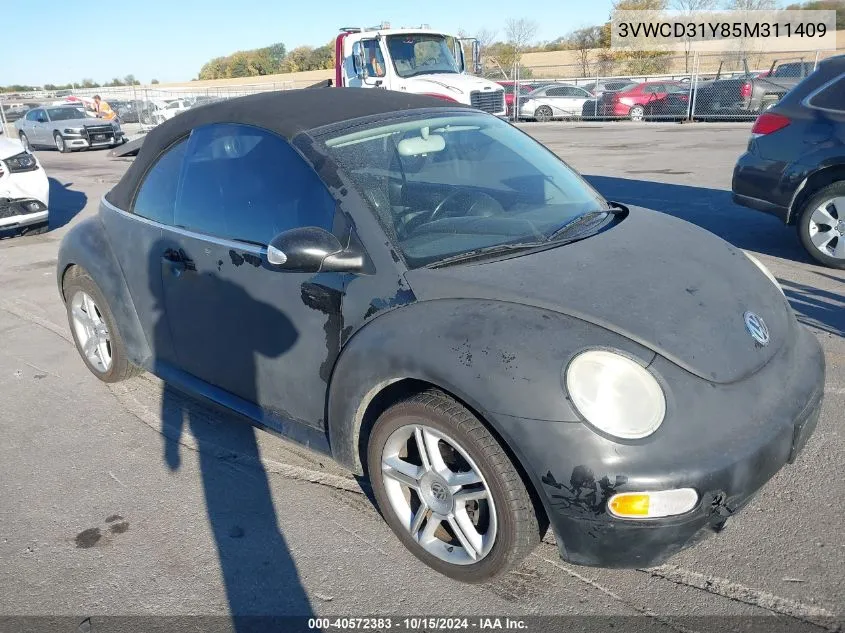 2005 Volkswagen New Beetle Gls 1.8T VIN: 3VWCD31Y85M311409 Lot: 40572383