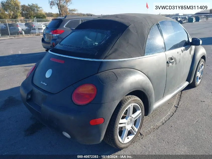 2005 Volkswagen New Beetle Gls 1.8T VIN: 3VWCD31Y85M311409 Lot: 40572383