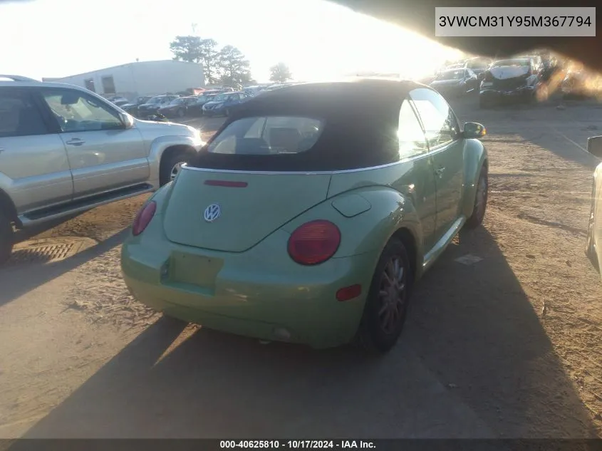 2005 Volkswagen New Beetle Gls VIN: 3VWCM31Y95M367794 Lot: 40625810