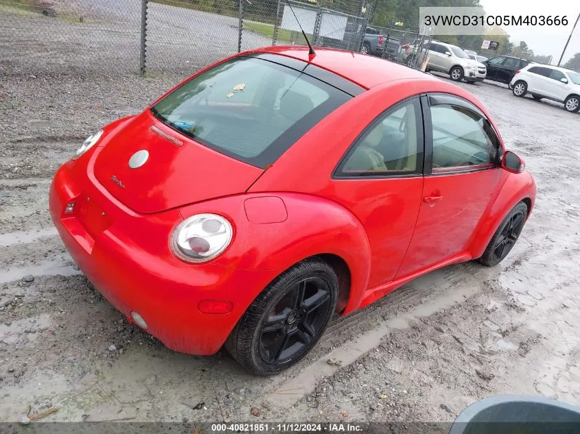 2005 Volkswagen New Beetle Gls 1.8T VIN: 3VWCD31C05M403666 Lot: 40821851