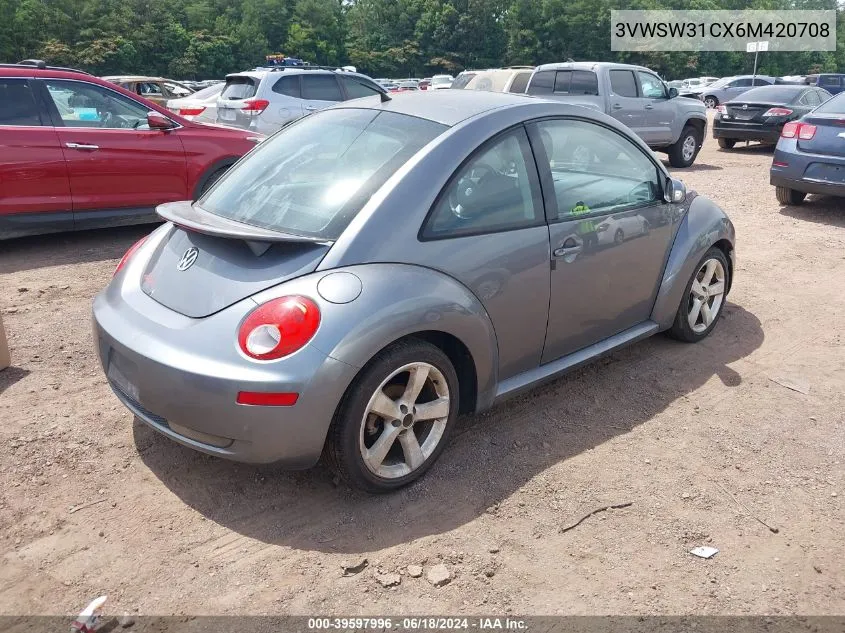 2006 Volkswagen New Beetle 2.5 VIN: 3VWSW31CX6M420708 Lot: 39597996