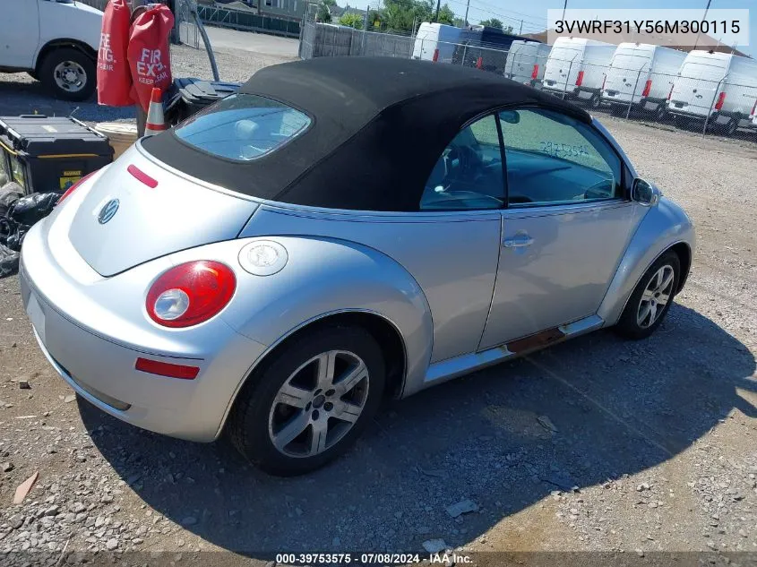 2006 Volkswagen New Beetle 2.5 VIN: 3VWRF31Y56M300115 Lot: 39753575