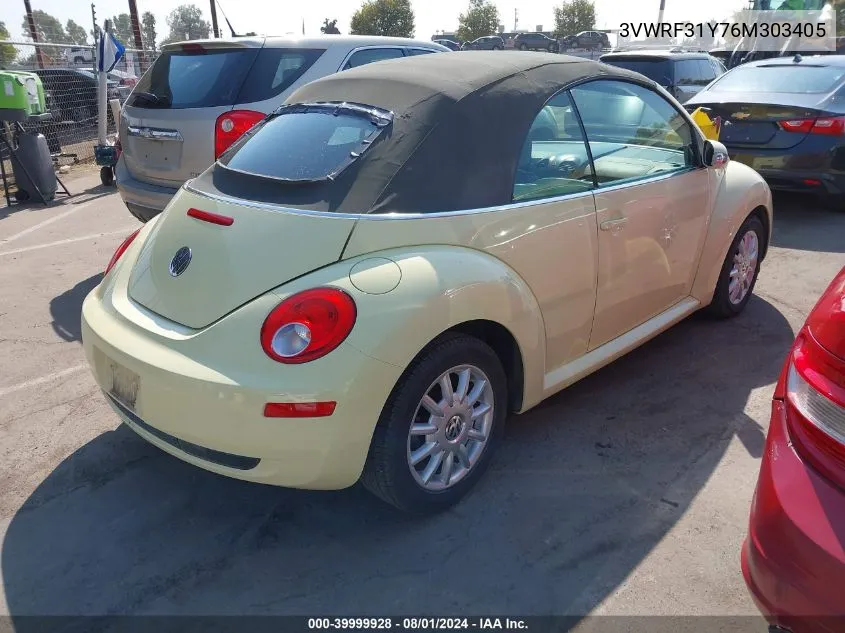 2006 Volkswagen New Beetle 2.5 VIN: 3VWRF31Y76M303405 Lot: 39999928