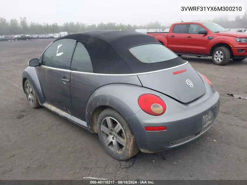 2006 Volkswagen New Beetle 2.5 VIN: 3VWRF31YX6M300210 Lot: 40115217