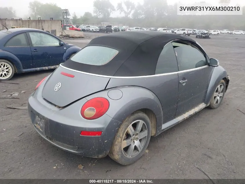 2006 Volkswagen New Beetle 2.5 VIN: 3VWRF31YX6M300210 Lot: 40115217