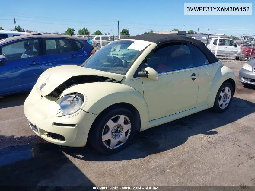 2006 Volkswagen New Beetle 2.5 VIN: 3VWPF31YX6M306452 Lot: 40139242