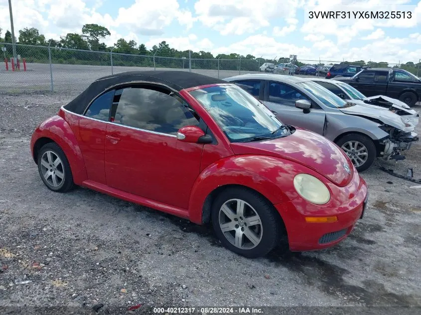 2006 Volkswagen New Beetle 2.5 VIN: 3VWRF31YX6M325513 Lot: 40212317