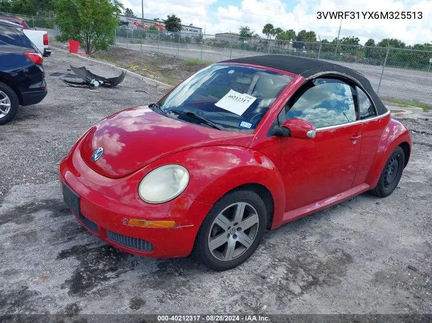 2006 Volkswagen New Beetle 2.5 VIN: 3VWRF31YX6M325513 Lot: 40212317