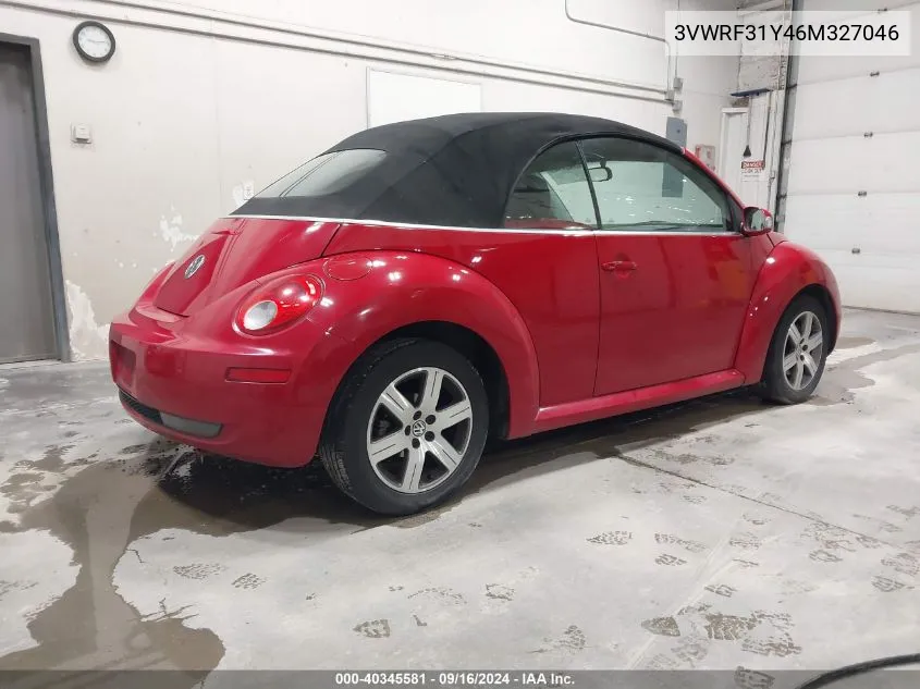 2006 Volkswagen New Beetle 2.5 VIN: 3VWRF31Y46M327046 Lot: 40345581