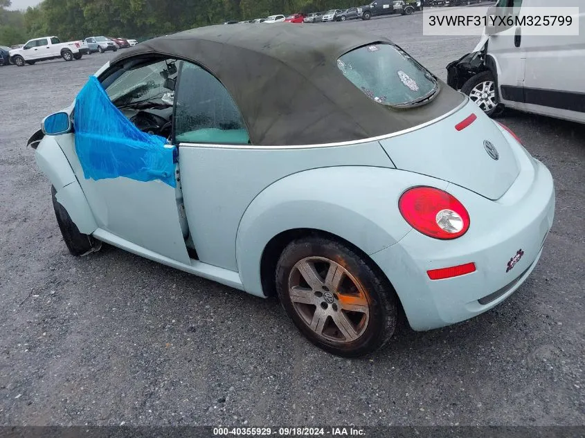 2006 Volkswagen New Beetle Convertible Option Pkg 1 VIN: 3VWRF31YX6M325799 Lot: 40355929