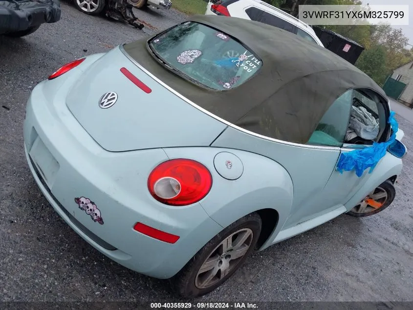 2006 Volkswagen New Beetle Convertible Option Pkg 1 VIN: 3VWRF31YX6M325799 Lot: 40355929